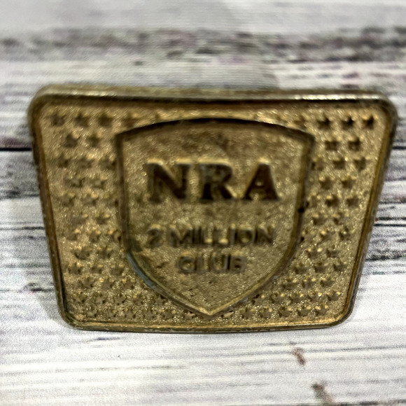 NRA 2 Million Club Gold Belt Buckle Collectors Western Gift Fathers Day Birthday - Picture 2 of 5